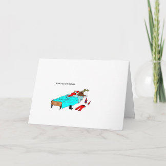 Cartes Pour Fêtes Annuelles Quand Père Noël boit (le "renne")