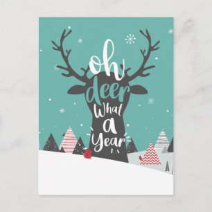 Cartes Pour Fêtes Annuelles Quarantine 2020 Oh Deer Quel An Noël
