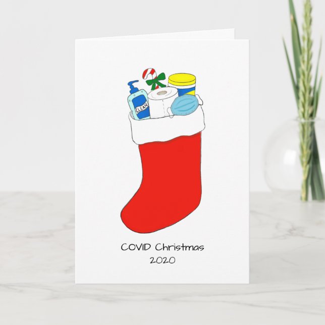 Cartes Pour Fêtes Annuelles Quarantine Covid Christmas Toilet Paper Mask (Devant)
