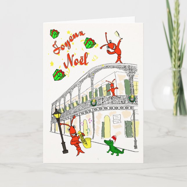 Cartes Pour Fêtes Annuelles Quartier français Joyeux Noël de la (Devant)