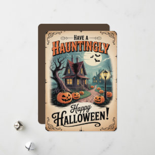 Cartes Pour Fêtes Annuelles Quartier "Halloween joyeusement heureux"