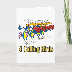 Cartes Pour Fêtes Annuelles quatre oiseaux appelant 4e jour de noël