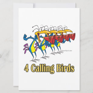 Cartes Pour Fêtes Annuelles quatre oiseaux appelant 4e jour de noël