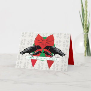 Cartes Pour Fêtes Annuelles Quatre oiseaux appelants