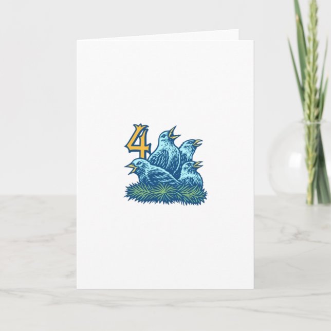 Cartes Pour Fêtes Annuelles Quatre oiseaux de Colly (Devant)