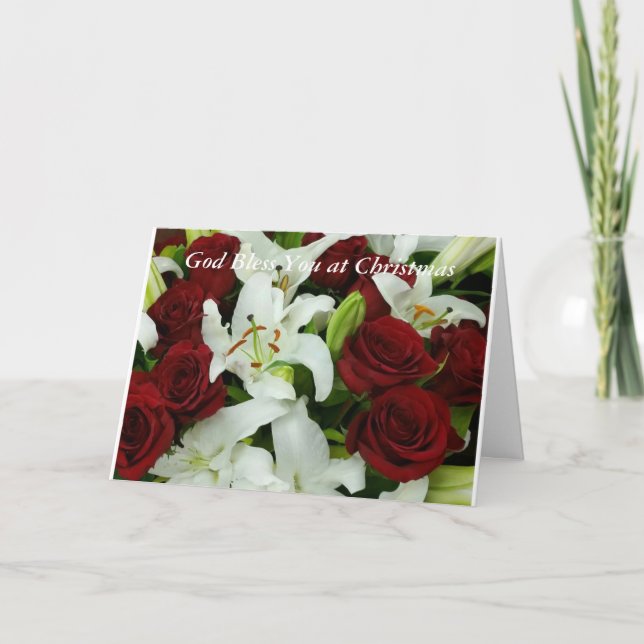 Cartes Pour Fêtes Annuelles Que Dieu vous bénisse à Noël (Devant)