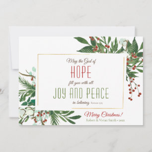 Cartes Pour Fêtes Annuelles Que Dieu vous remplisse de Joy & Peace Cotton Gree