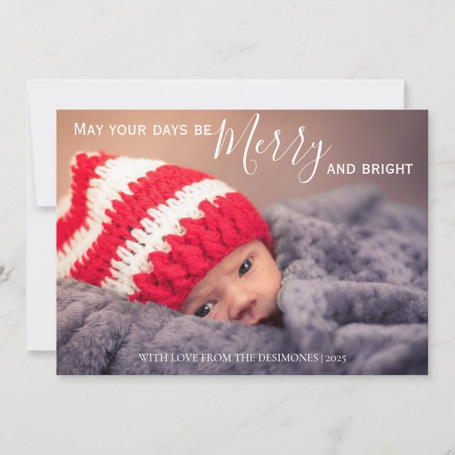 Cartes Pour Fêtes Annuelles Que vos jours soient joyeux et lumineux photo (Devant)