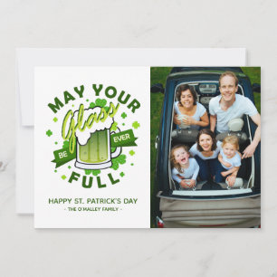 Cartes Pour Fêtes Annuelles Que Votre Verre Soit Plein Vert Bière Shamrock Irl