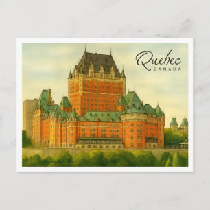Cartes Pour Fêtes Annuelles Québec Canada Voyage à l'aquarelle vintage