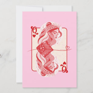 Cartes Pour Fêtes Annuelles Queen of Hearts Red Preppy Art