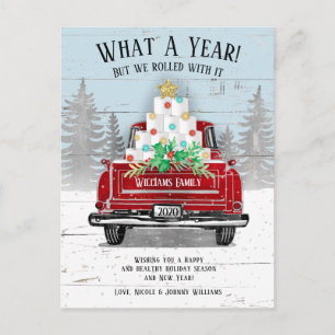 Cartes Pour Fêtes Annuelles Quel an 2020 Funny Toilet Papier Vintage Camion