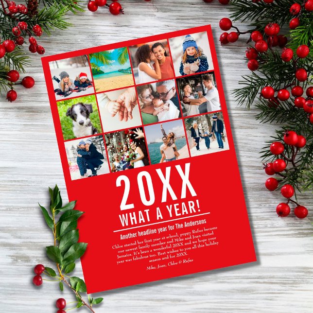 Cartes Pour Fêtes Annuelles Quel An De Revue Photo Collage (Créateur téléchargé)