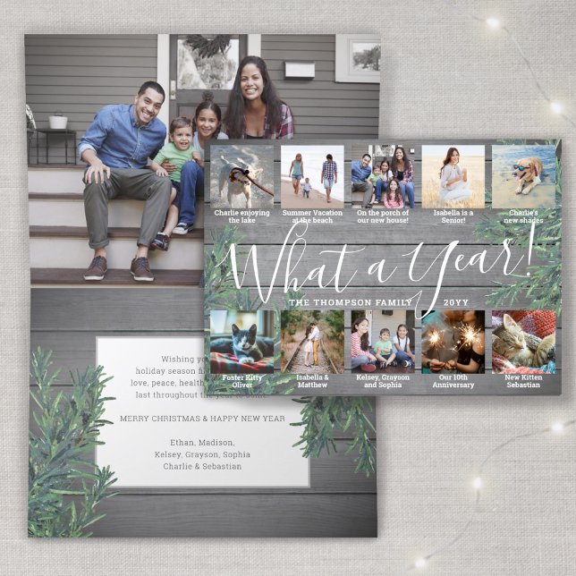 Cartes Pour Fêtes Annuelles Quelle année ! 11 Photo Noël Vert et bois (Créateur téléchargé)