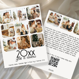 Cartes Pour Fêtes Annuelles Quelle année 12 Code QR texte photo personnalisé
