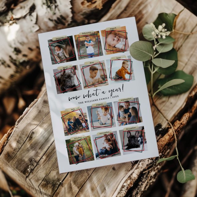 Cartes Pour Fêtes Annuelles Quelle année | 12 Photo Collage Fêtes de Noël (Créateur téléchargé)
