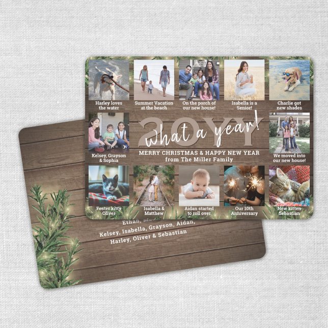 Cartes Pour Fêtes Annuelles Quelle année ! 12 Photo Noël Vert et Lumières (Créateur téléchargé)