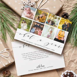 Cartes Pour Fêtes Annuelles Quelle année | Collage de photos de vacances blanc