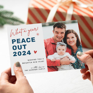 Cartes Pour Fêtes Annuelles Quelle année de paix dehors 2022 drôle photo