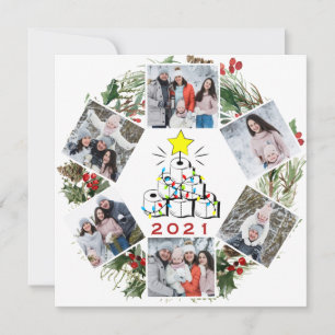 Cartes Pour Fêtes Annuelles Quelle année de quarantaine Arbre de Noël 6 PHOTO