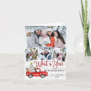 Cartes Pour Fêtes Annuelles Quelle année Noël Camion de ferme rouge 4 Photo