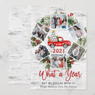 Cartes Pour Fêtes Annuelles Quelle année Noël Camion de ferme rouge 6 Photo