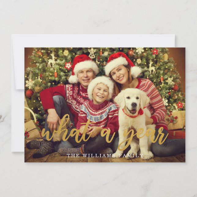 Cartes Pour Fêtes Annuelles Quelle année Noël Famille Typographie Hol (Devant)