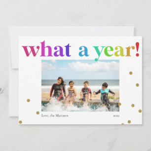 Cartes Pour Fêtes Annuelles Quelle année ! Rainbow Fun Color Confetti Photo 20