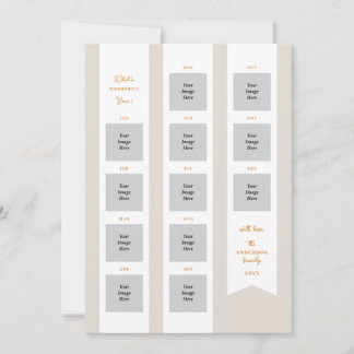 Cartes Pour Fêtes Annuelles Quelle merveilleuse année 12 mois photo Famille pe