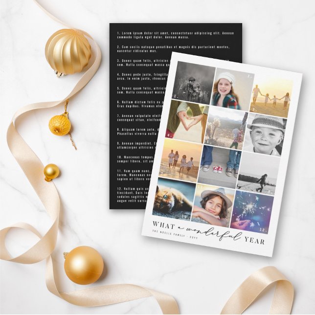 Cartes Pour Fêtes Annuelles Quelle Merveilleuse Année En Critique 12 Photo Col (Créateur téléchargé)
