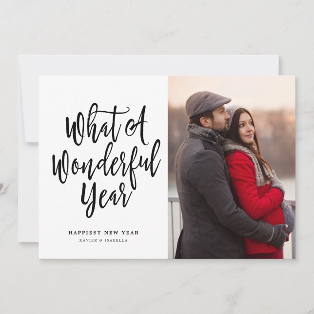 Cartes Pour Fêtes Annuelles Quelle Merveilleuse Année Photo Nouvel An (Devant)