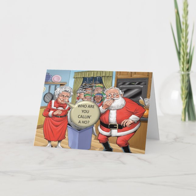 Cartes Pour Fêtes Annuelles Qui Appelles-Tu Un Ho ? (Devant)