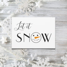 Qu'il neige Bonhomme de neige Simple Moderne