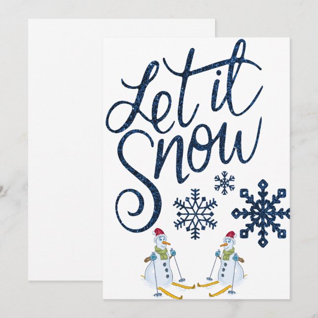 Cartes Pour Fêtes Annuelles Qu'il neige Noël Classique (Devant / Derrière)