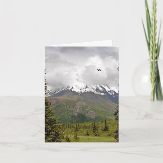 Cartes Pour Fêtes Annuelles Quintessential Alaska - 4" x 5.6" Notecard (Devant)