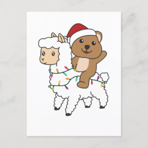 Cartes Pour Fêtes Annuelles Quokka Lama Noël Neige Animaux d'hiver