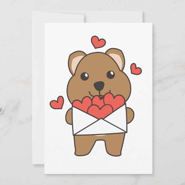Cartes Pour Fêtes Annuelles Quokka pour la Saint-Valentin Animaux mignons Cœur (Devant)