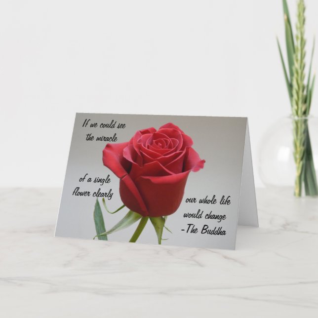 Cartes Pour Fêtes Annuelles Quota de Red Rose Valentine-with Bouddha (Devant)