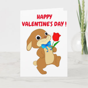 CARTES POUR FÊTES ANNUELLES RABBBIT "HEUREUSE SAINTE-VALENTIN" AMOUREUX