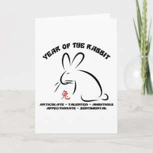 Cartes Pour Fêtes Annuelles Rabbit chinois du Nouvel An