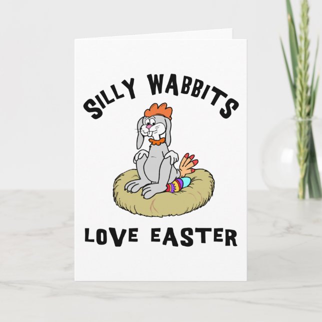 Cartes Pour Fêtes Annuelles Rabbit de Pâques Aimer Pâques (Devant)
