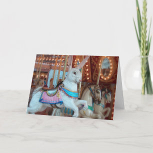 Cartes Pour Fêtes Annuelles Rabbit sur Merry-Go-Round Toutes les occasions