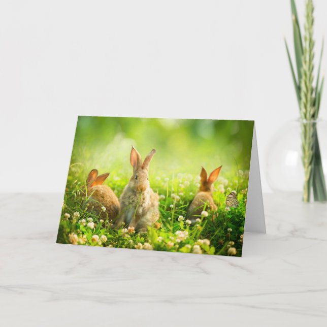 Cartes Pour Fêtes Annuelles Rabbits d'Easter (Devant)