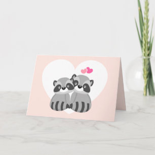 Cartes Pour Fêtes Annuelles Raccoons de la Saint Valentin