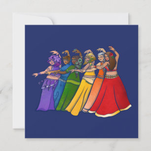 Cartes Pour Fêtes Annuelles Rainbow Belly Dancer Art Belly Dance Troupe