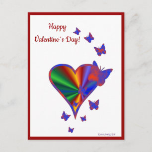 Cartes Pour Fêtes Annuelles Rainbow heart and Butterfly