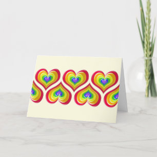Cartes Pour Fêtes Annuelles Rainbow Hearts Love gagne Valentine's