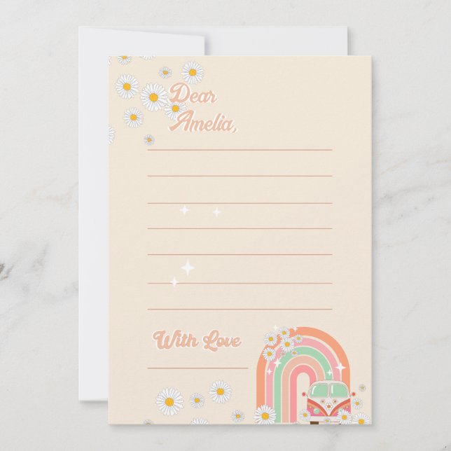 Cartes Pour Fêtes Annuelles Rainbow Hippie Anniversaire heure Capsule Message  (Devant)