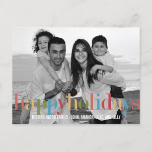Cartes Pour Fêtes Annuelles RAINBOW Holiday Photo Cards Postcard