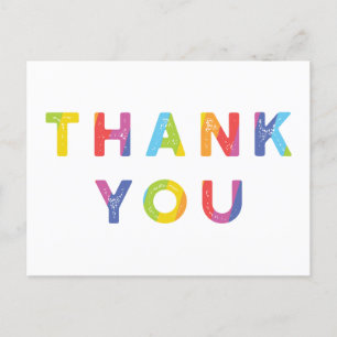 Cartes Pour Fêtes Annuelles Rainbow Letters et Rainbow Stripes Merci
